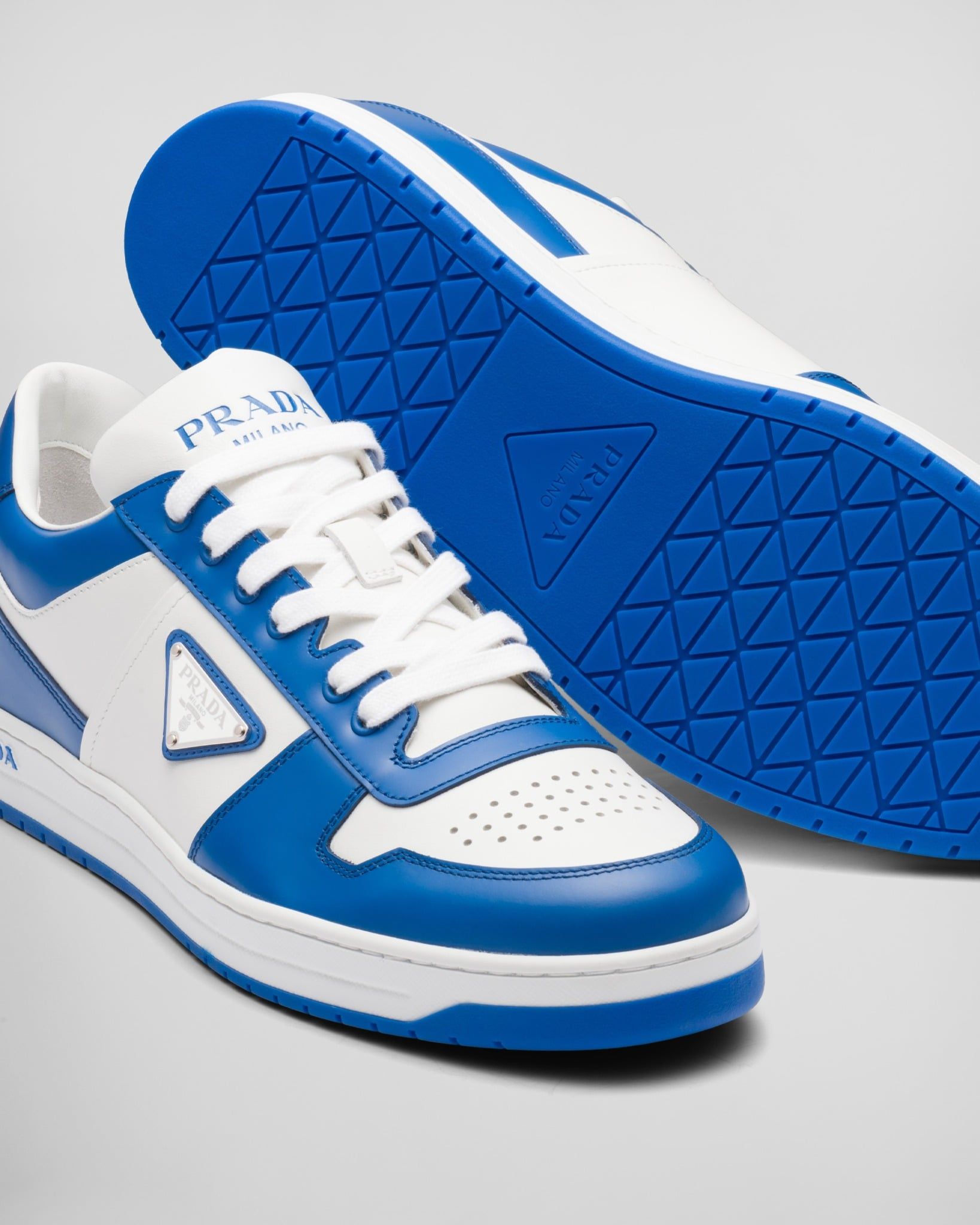  Giày Nam Prada Downtown Leather Sneakers 'Cobalt Blue' 