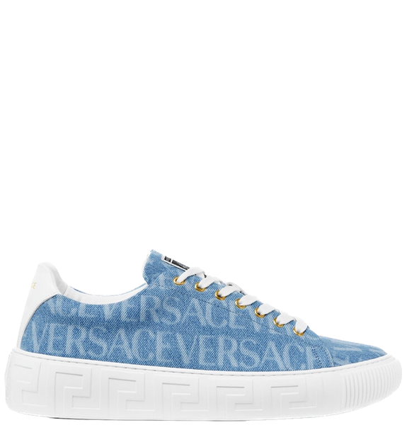  Giày Nam Versace Allover Denim Greca 'Light Blue' 