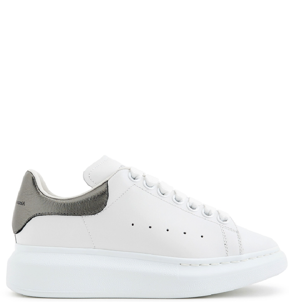  Giày Nữ Alexander McQueen Oversole Sneakers 'White Grey' 