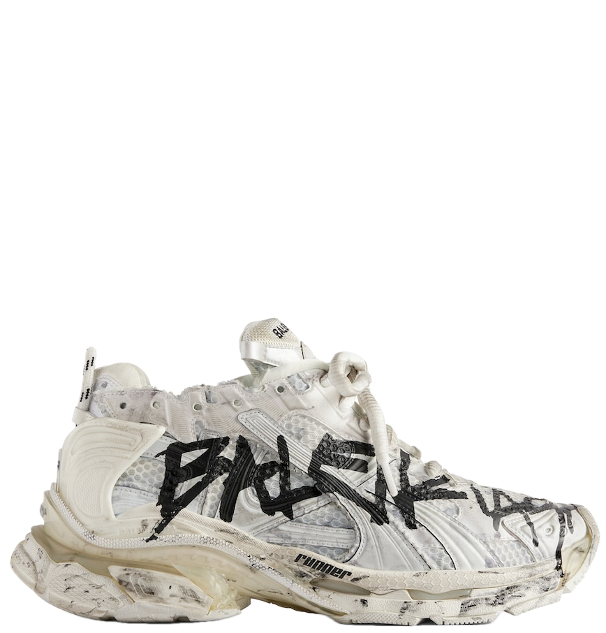  Giày Nữ Balenciaga Runner Graffiti Trainers 'White' 