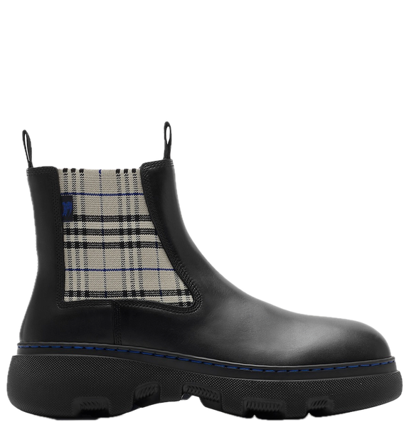  Giày Nữ Burberry Leather Creeper Low Chelsea Boots 'Black' 