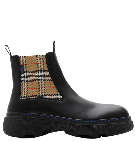  Giày Nữ Burberry Leather Creeper Low Chelsea Boots 'Black' 