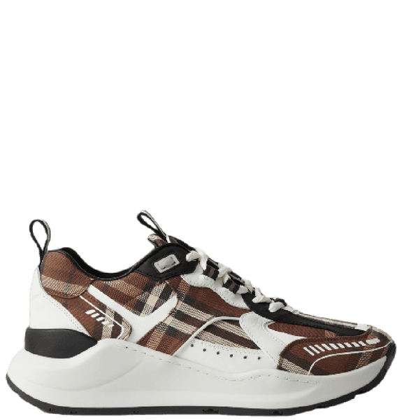  Giày Nữ Burberry Vintage Check Cotton And Leather Sneakers 'Dark Birch Brown' 