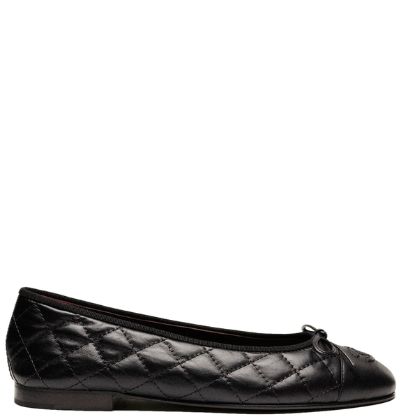  Giày Nữ Chanel Ballet Flats Aged Calfskin 'Black' 