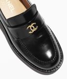  Giày Nữ Chanel Moccasins Shiny Crumpled 'Black' 