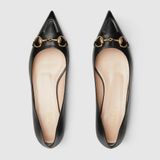  Giày Nữ Gucci Ballet Flat With Horsebit 'Black' 