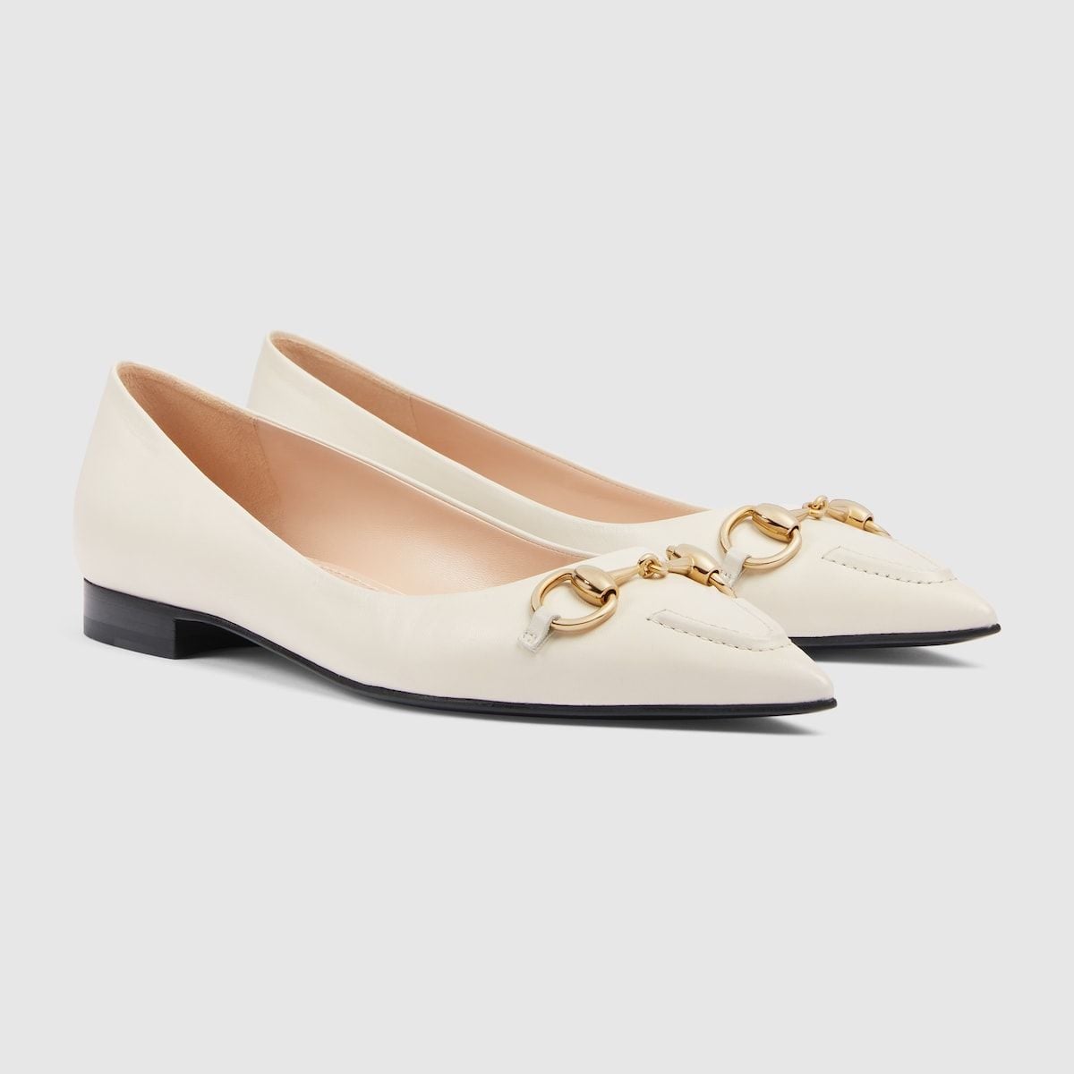  Giày Nữ Gucci Ballet Flat With Horsebit 'White' 