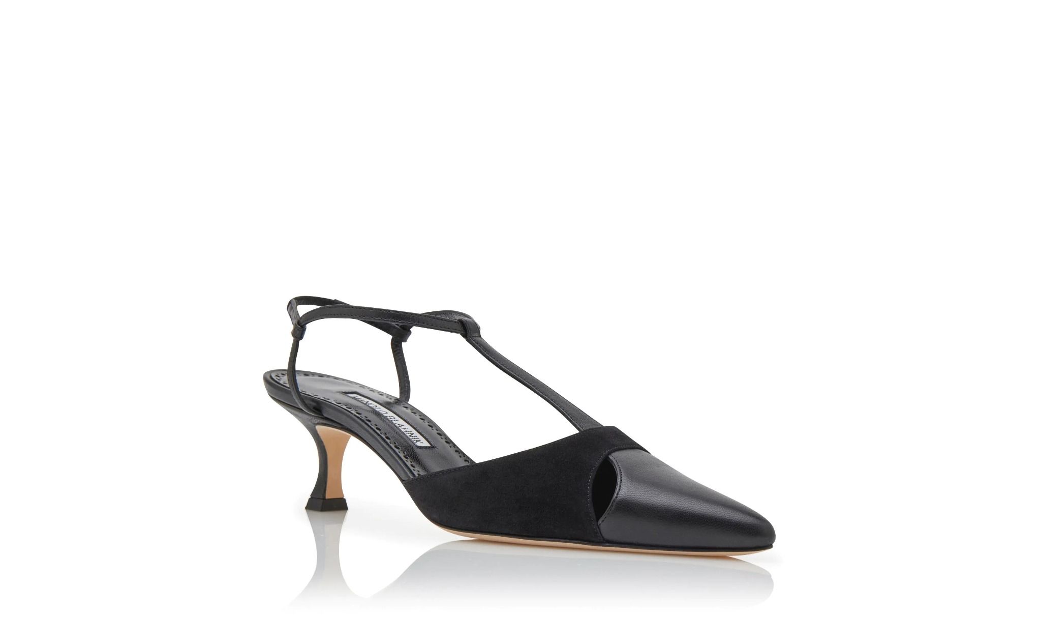  Giày Nữ Manolo Blahnik Turgimod T-Bar Pumps 'Black' 