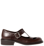  Giày Nữ Miu Miu Leather T-bar Shoes 'Brown' 