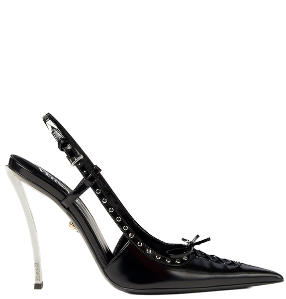  Giày Nữ Versace Laced Pin Point Pumps 'Black' 