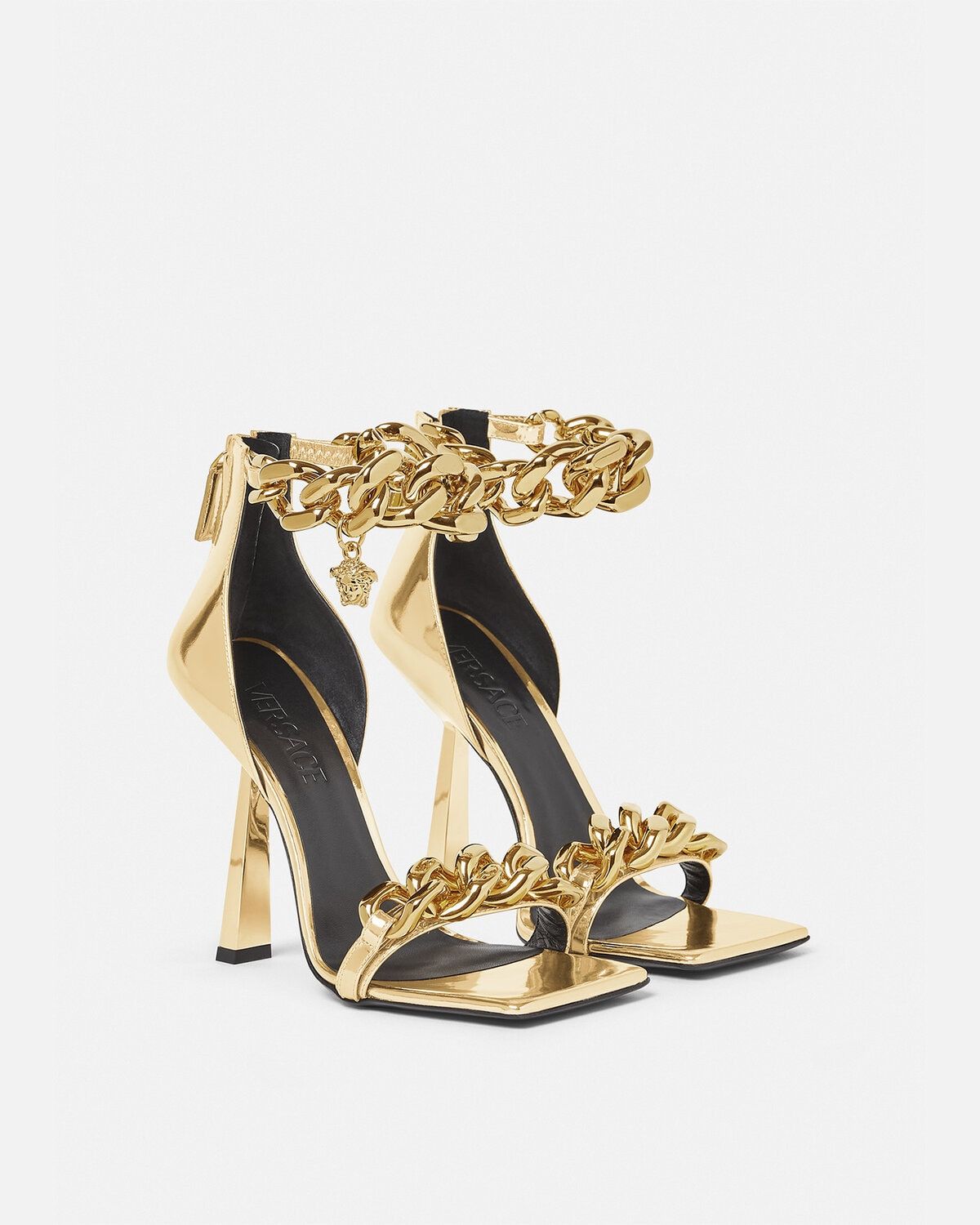  Giày Nữ Versace Medusa Chain Sandals 'Gold' 