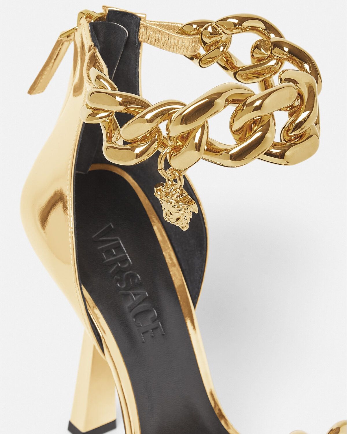  Giày Nữ Versace Medusa Chain Sandals 'Gold' 