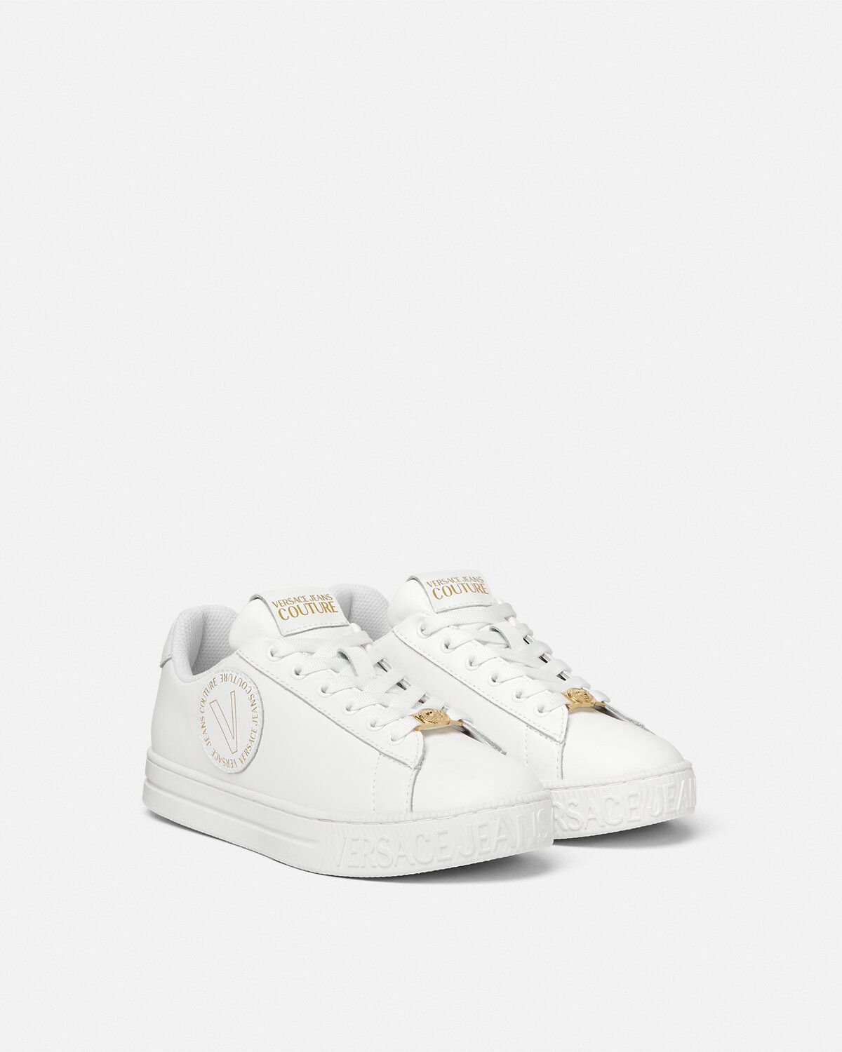  Giày Nữ Versace Jeans Couture V-Emblem Court 88 Trainers 'White' 