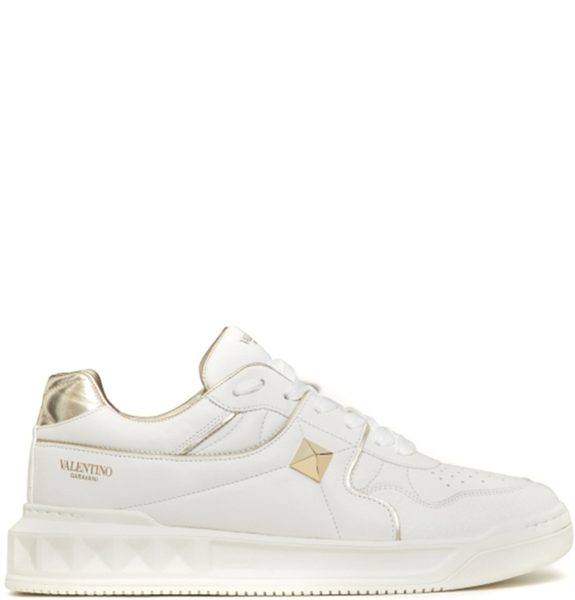  Giày Nam Valentino One Stud Nappa Low Top Platinum 'White' 