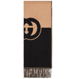  Khăn Gucci Wool With Interlocking G 'Beige Black' 