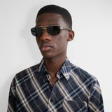  Kính Burberry Metal Shield Rectangular Sunglasses​ 'Gold' 