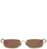 Kính Nữ Gucci Rectangular Frame Sunglasses 'Gold' 