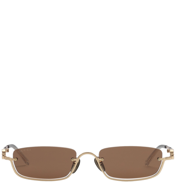 Kính Nữ Gucci Rectangular Frame Sunglasses 'Gold' 