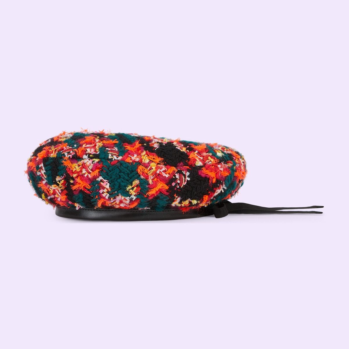 NWT GUCCI LAME BERET CAP Check Lame Sz S Multicolour Violet Tweed gucci-TurquoiseBlueBlac-Lame-  main image 2
