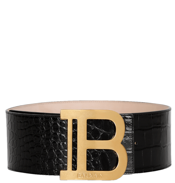  Thắt Lưng Nữ Balmain B-belt In Crocodile-print 'Black' 