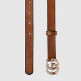  Thắt Lưng Nữ Gucci Gg Marmont Thin Belt 'Brown' 