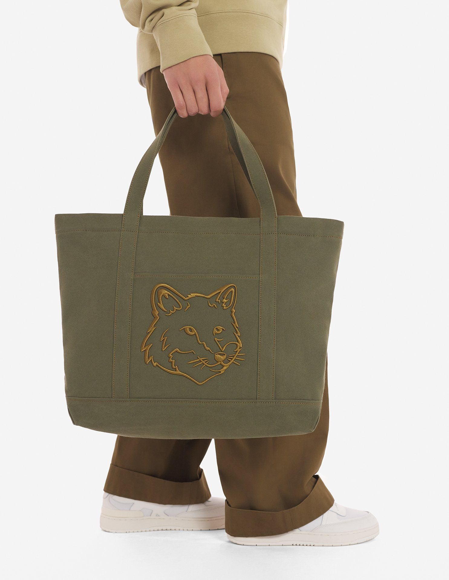  Túi Maison Kitsune Fox Head Large Tote 'Green' 