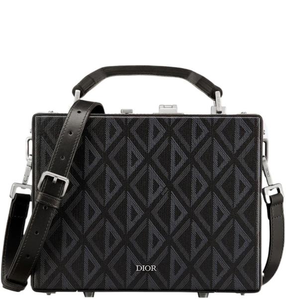  Túi Nam Dior Lock Case CD Diamond Canvas 'Black' 