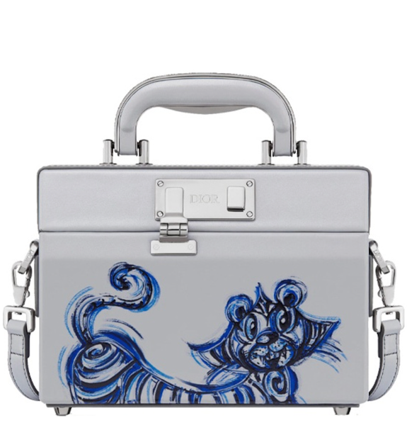  Túi Nam Dior Lock Dior And Kenny Scharf Smooth Calfskin With 'Gray Tiger Print' 