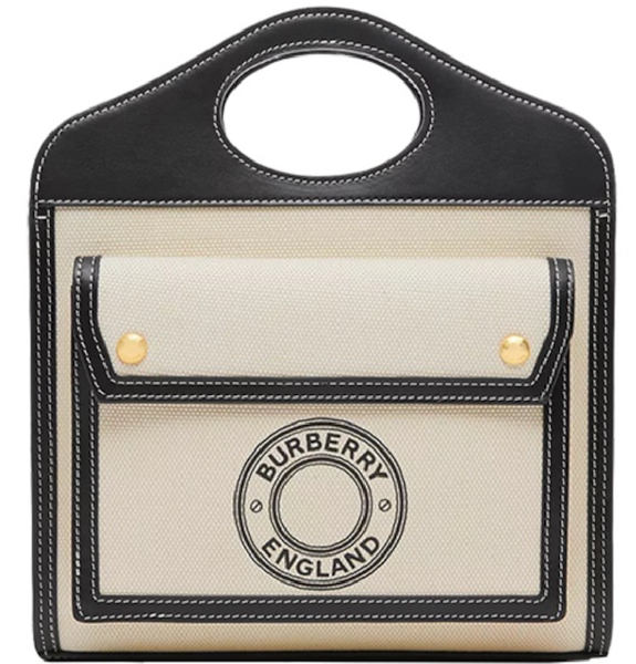  Túi Nữ Burberry Mini Logo Graphic Pocket Bag 'Black White' 
