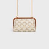  Túi Nữ Celine Clutch With Chain Canvas 'White Tan' 