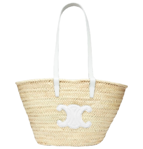  Túi Nữ Celine Medium Triomphe Classic Panier 'White' 