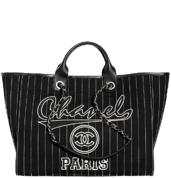  Túi Nữ Chanel Maxi Shopping Bag Calfskin Silver Tone Metal 'Black White' 