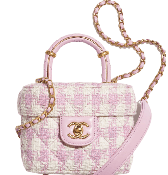  Túi Nữ Chanel Tweed Lambskin Gold Metal 'Pink Ecru' 