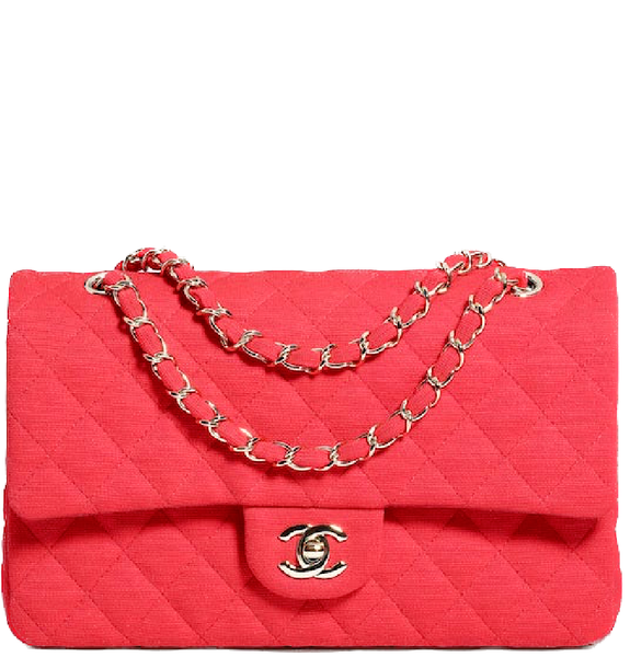  Túi Nữ Chanel Wool Jersey Gold Tone Metal 'Red' 