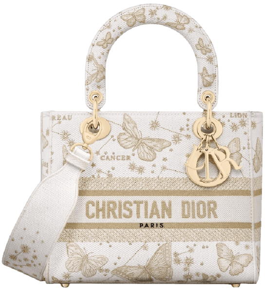  Túi Nữ Dior Medium Lady D-lite Bag 'Gold-tone White' 