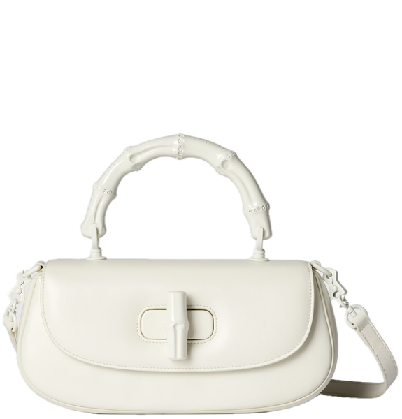  Túi Nữ Gucci Bamboo Diva Small Handle Bag 'White' 