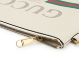  Túi Nữ Gucci Print Clutch Item 'White Leather' 