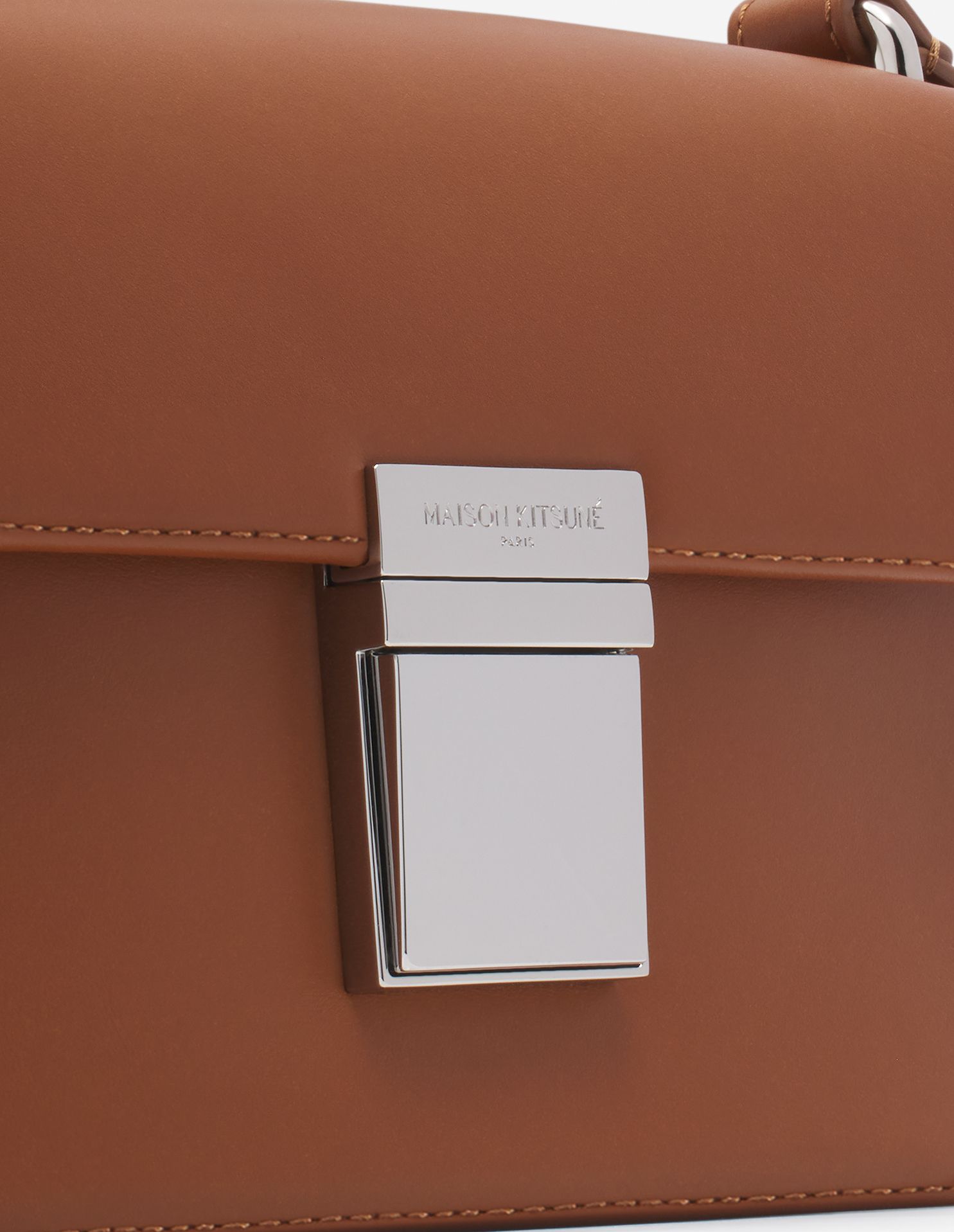  Túi Nữ Maison Kitsune Preppy Baguette 'Tobaco' 