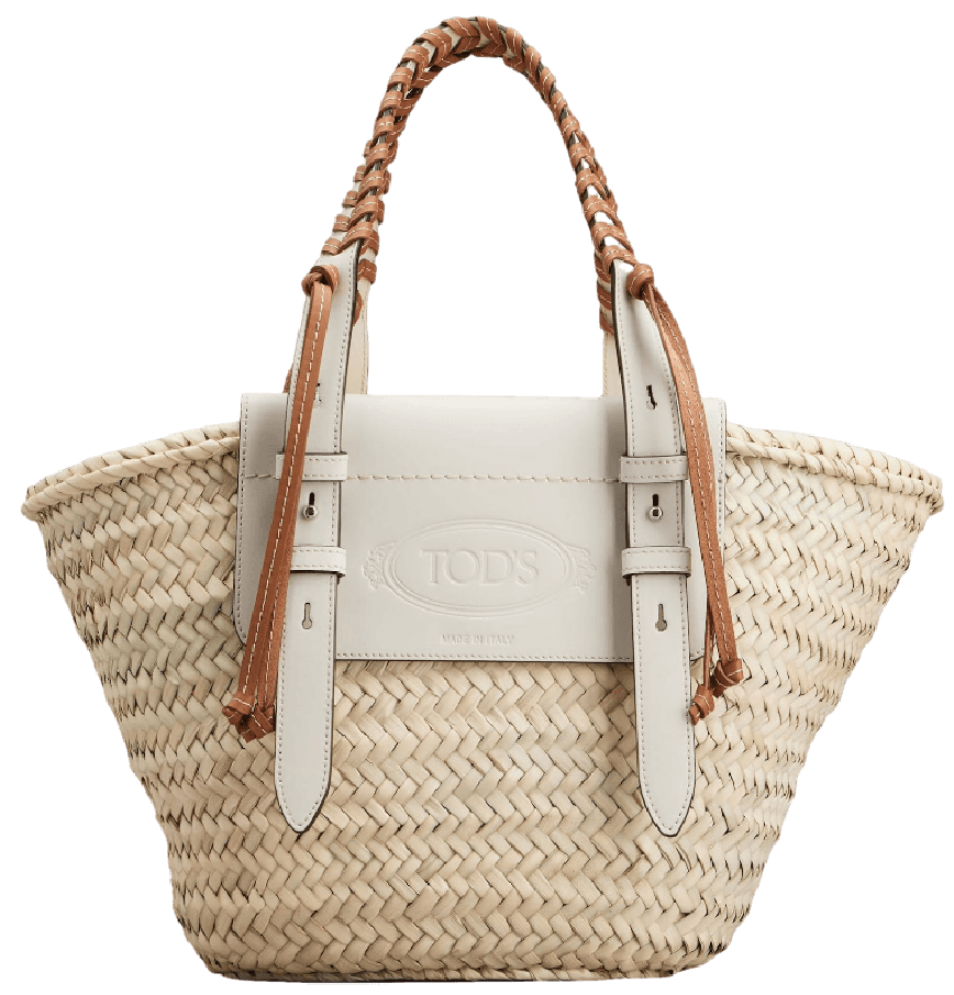  Túi Nữ Tod's Shopping Bag Straw Leather Medium 'White' 