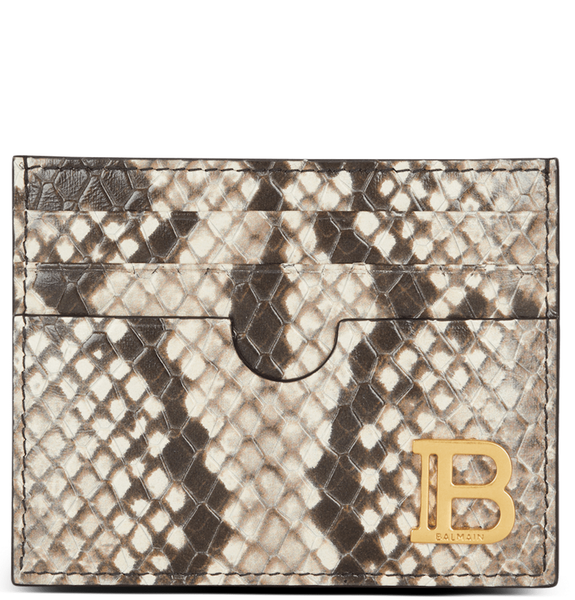  Ví Balmain B-buzz Snakeskin-effect Card Holder 'Brown' 