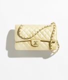  Túi Nữ Chanel Cloudy Pearly Goatskin Gold Tone Metal 'Light Yellow' 
