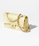  Túi Nữ Chanel Cloudy Pearly Goatskin Gold Tone Metal 'Light Yellow' 