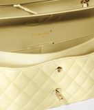  Túi Nữ Chanel Cloudy Pearly Goatskin Gold Tone Metal 'Light Yellow' 