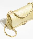  Túi Nữ Chanel Cloudy Pearly Goatskin Gold Tone Metal 'Light Yellow' 