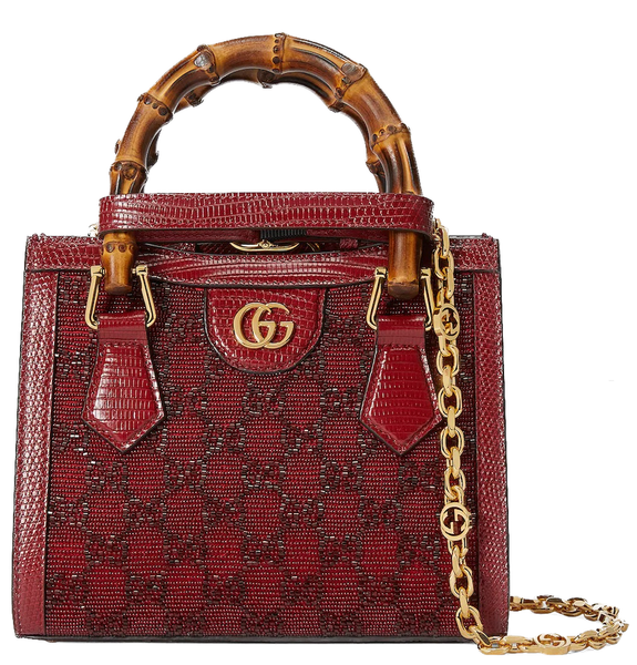  Túi Nữ Gucci Diana Mini GG Crystal Tote Bag 'Red' 