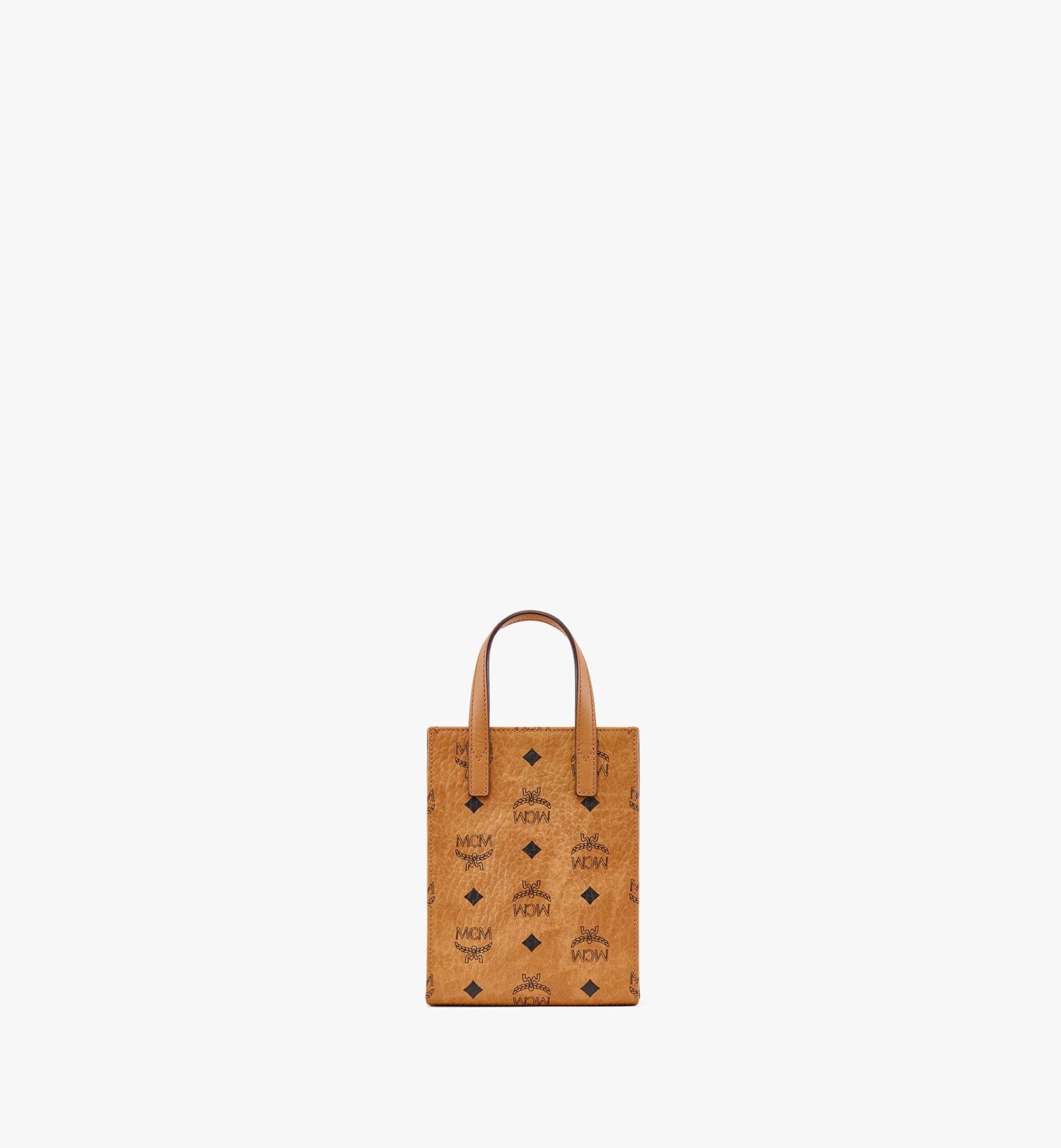  Túi Nữ MCM X-Mini Aren Tote Bag In Visetos Nappa 'Cognac' 