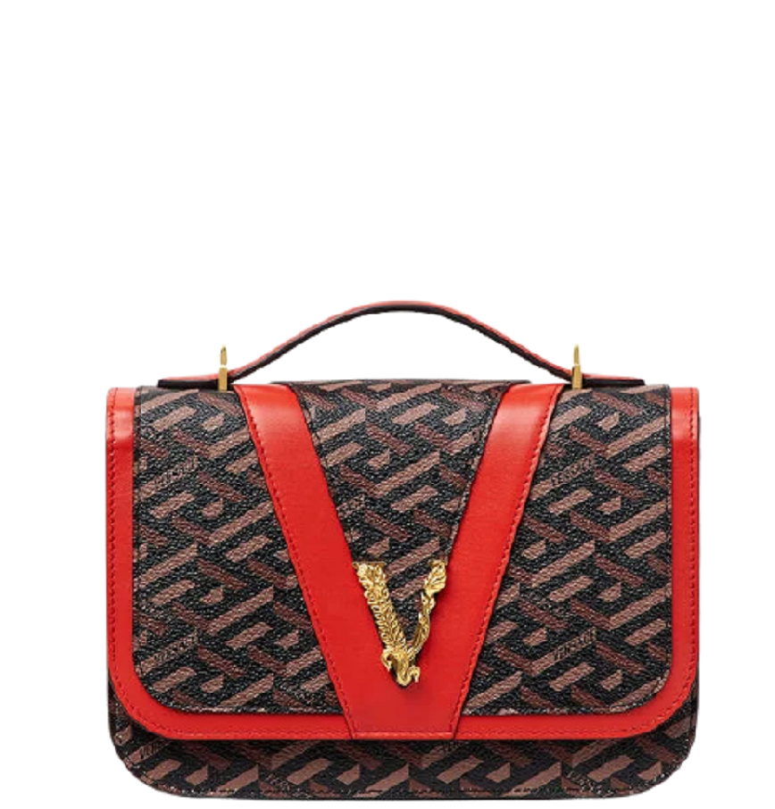  Túi Nữ Versace Virtus La Greca 'Red Brown' 