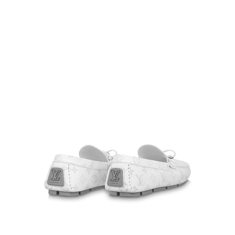  Giày Nam Louis Vuitton LV Driver Moccasins 'White' 