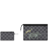  Túi Nam Louis Vuitton Gaston Wearable Wallet Damier Graphite Canvas 'Grey' 