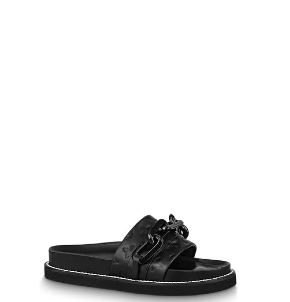 Dép Nữ Louis Vuitton Lv Sunset Flat Comfort Mules Black 